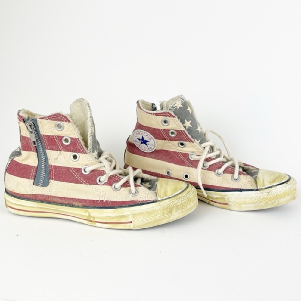 Converse All Star Distressed American Flag High Top Sneaker Size 4/6